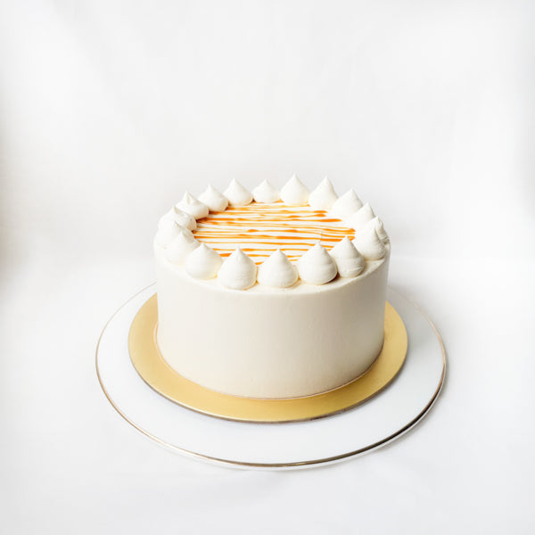 Chocolate earl grey sponge drizzled with salted caramel and layered with silky vanilla buttercream