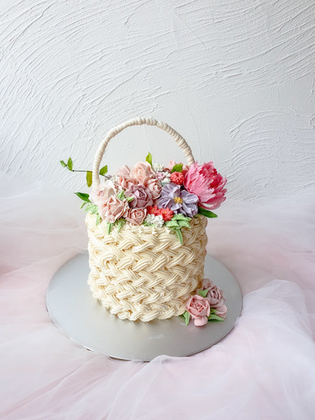 beanpaste floral basket cake