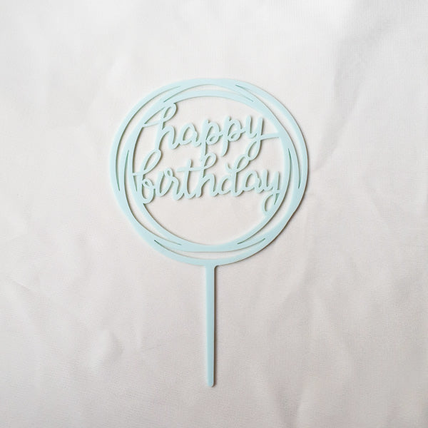 Light Blue Happy Birthday Topper
