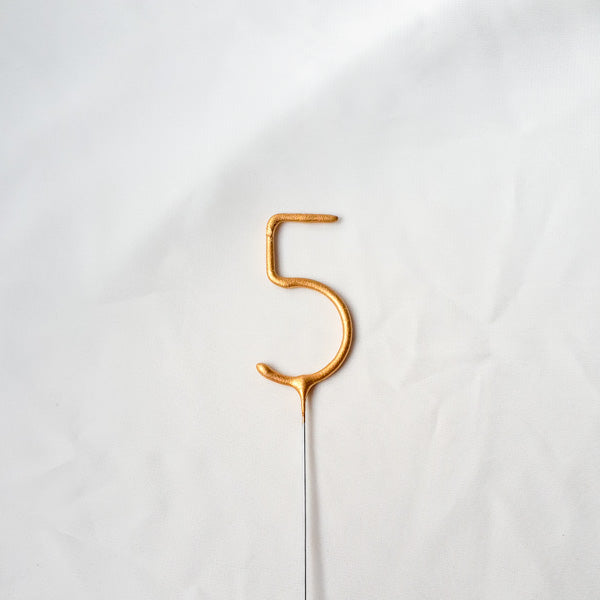 Number 5 Sparkler Candle