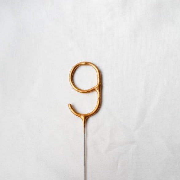 Number 9 Sparkler Candle